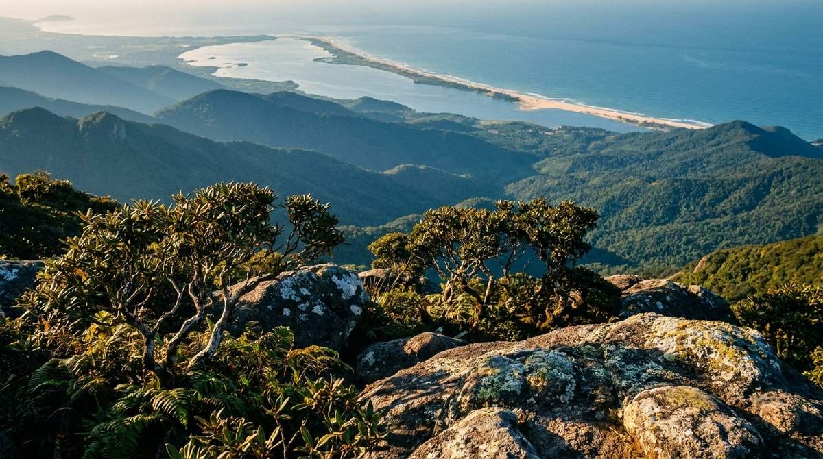 Cau Hai lagoon and the coast seen from the Bach Ma summit